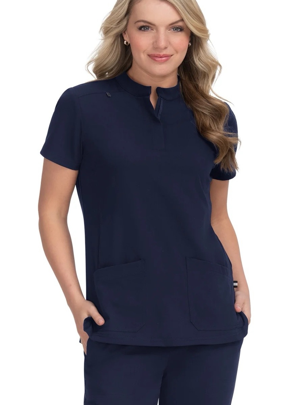 Women's Navy Koi Next Gen Driven Scrub Top